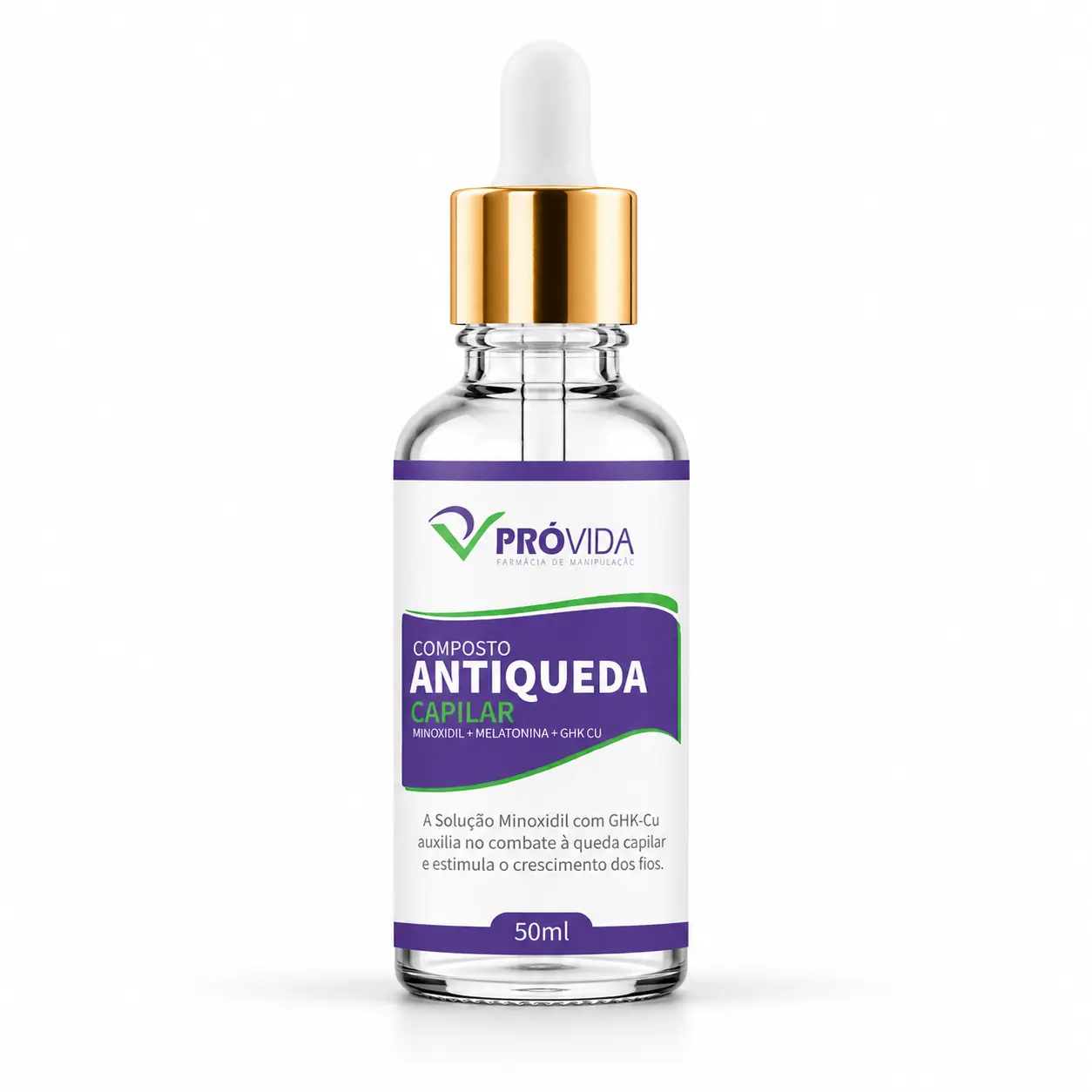 Composto Antiqueda Capilar Turbinado  (Minoxidil + Melatonina + GHK-Cu) - 50ml