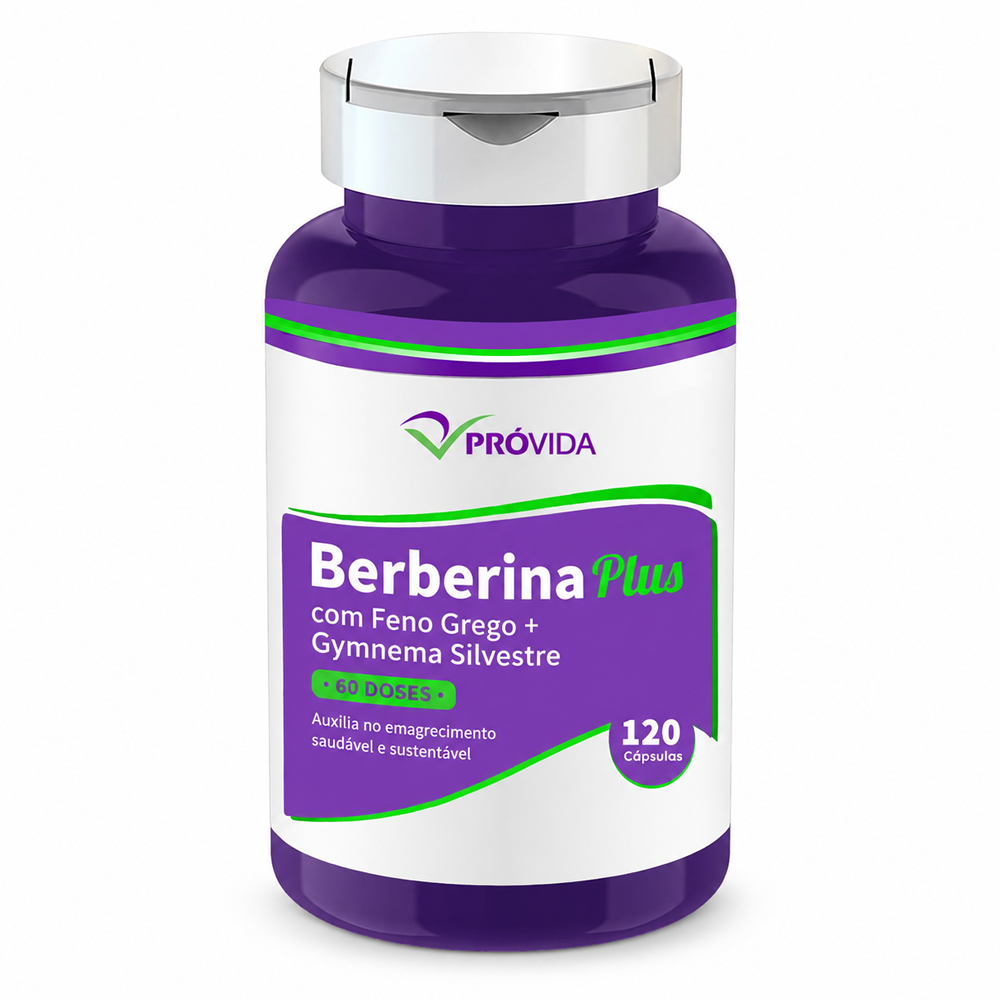 Berberina Plus com Feno Grego + Gymnema Silvestre - 60 Doses - 120 cápsulas