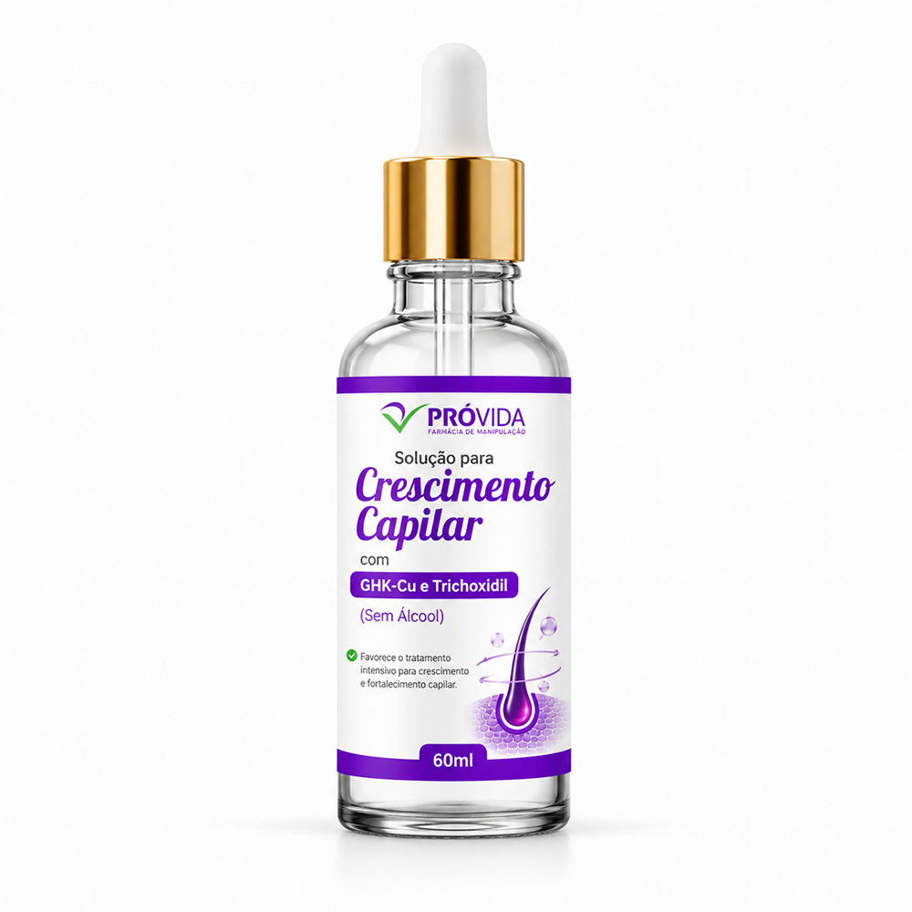 Solução para Crescimento Capilar com GHK-Cu e Trichoxidil (Sem Álcool) 60ml