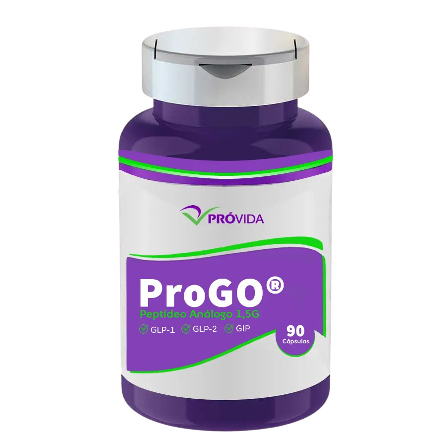 ProGO® – Peptídeo Análogo GLP-1, GIP e GLP-2 | 1,5g - 90 Cápsulas